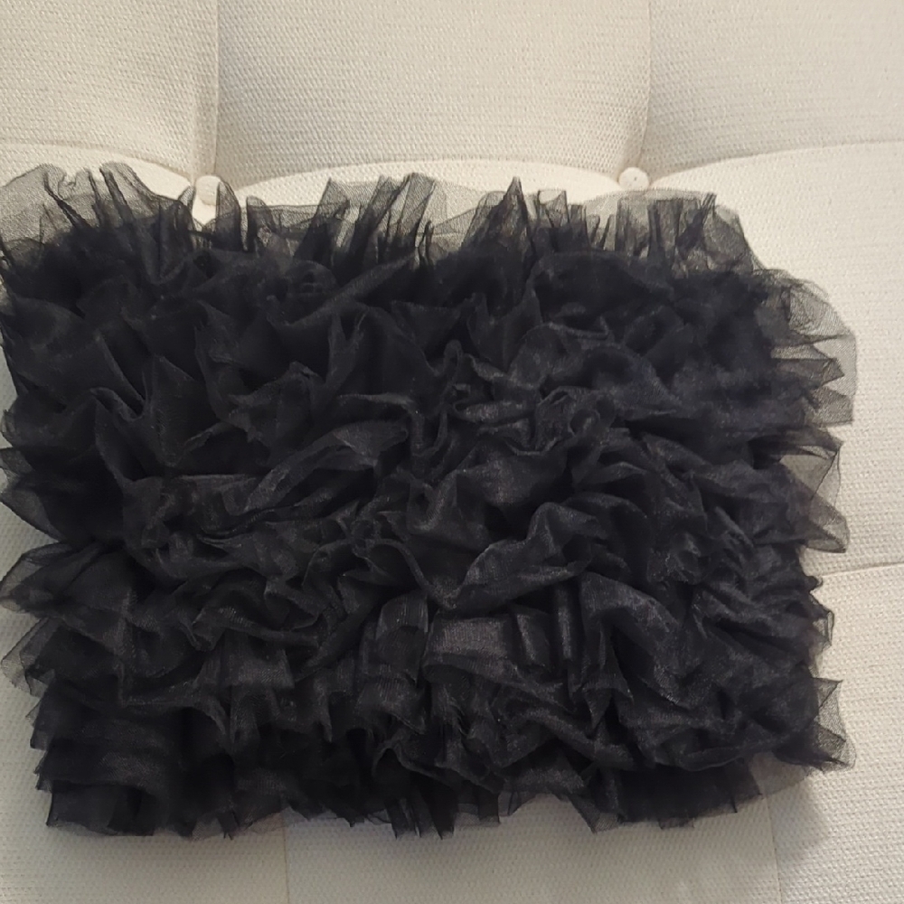 Zara Black Ruffled Tube Top - Picture 1 of 3